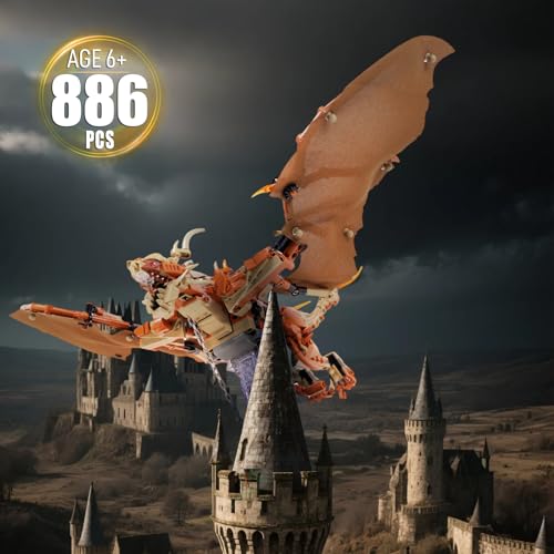 Image of Ideas Magic Wiki Fire Dragon Harry Building Set,Compatible with Lego Adults Collectible MOC Potter Dragon Model STEM Toy for Fans Home Decor,Creative Gift for Kids Boys & Girls 8-16 (886 PCS)