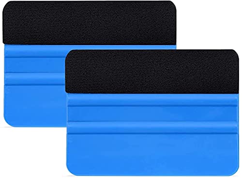 HeyNana - Raclette avec Bord Fibre pour Voiture Vinyle Wrapping, Durable Raclette de Film de Fenêtre, Autocollant Décalque Raclette(Paquet de 2, Noir)