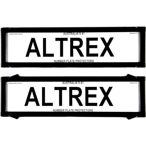 Number Plate Covers Dual Slimline Black Clear Pair 6VSNL QLD VIC TAS SA WA NT