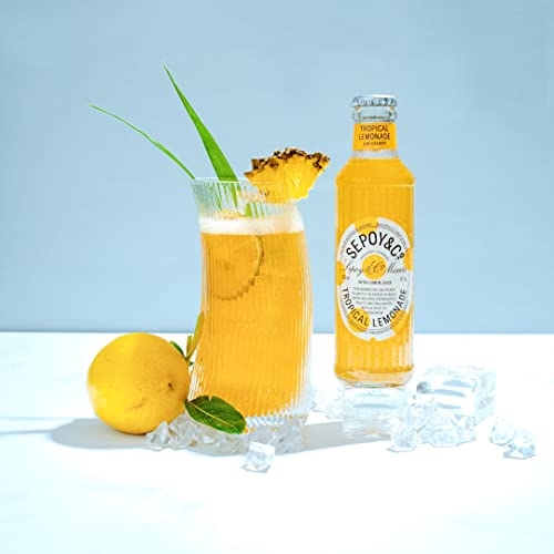 Image of SEPOY & CO. Tropical Lemonade, Premium Cocktail Mixer, Made with Natural Pineapple & Lemons, Low Calorie, Sparkling Lemonade Mocktail, Pack of 12 X 200 ml