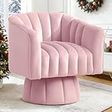 YSICK Swivel Accent Chair,360°Swivel Barrel Chairs, Mid-Century Chair with Wide Upholstered, Modern Velvet Fabric, Round Armchair for Living Room, Lounge, Bedroom