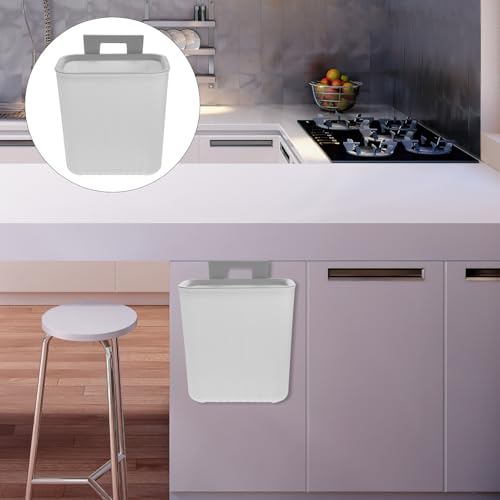 Caneca de basura blanca para colgar en pared miniatura 4