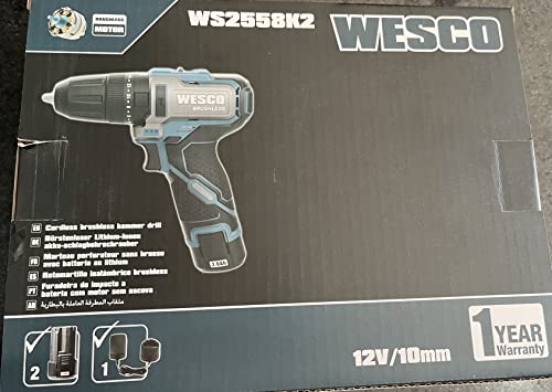 PARAFUSADEIRA E FURADEIRA DE IMPACTO COM 2 BATERIAS MOTOR BRUSHLESS WS2558K2 WESCO