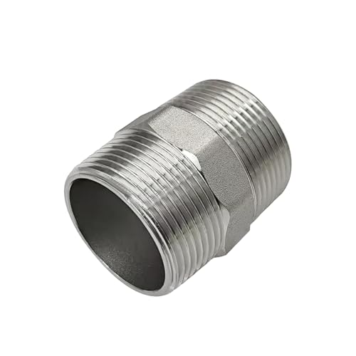 Image of Beduan 2 inch Male NPT Nipple Hex 304 Stainless Steel Pipe Fitting (Pack of 1)