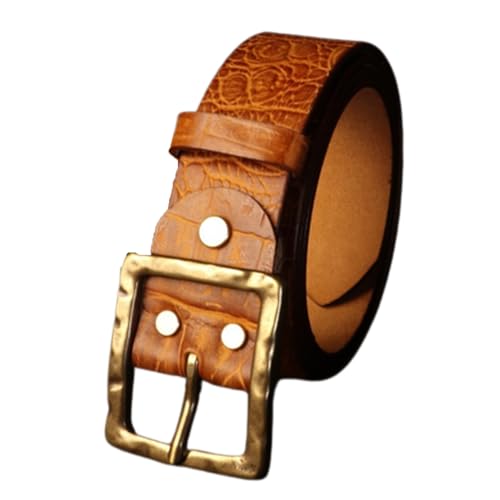 Ceinture homme en cuir véritable imprimé crocodile noire pour un style casual ou professionnel