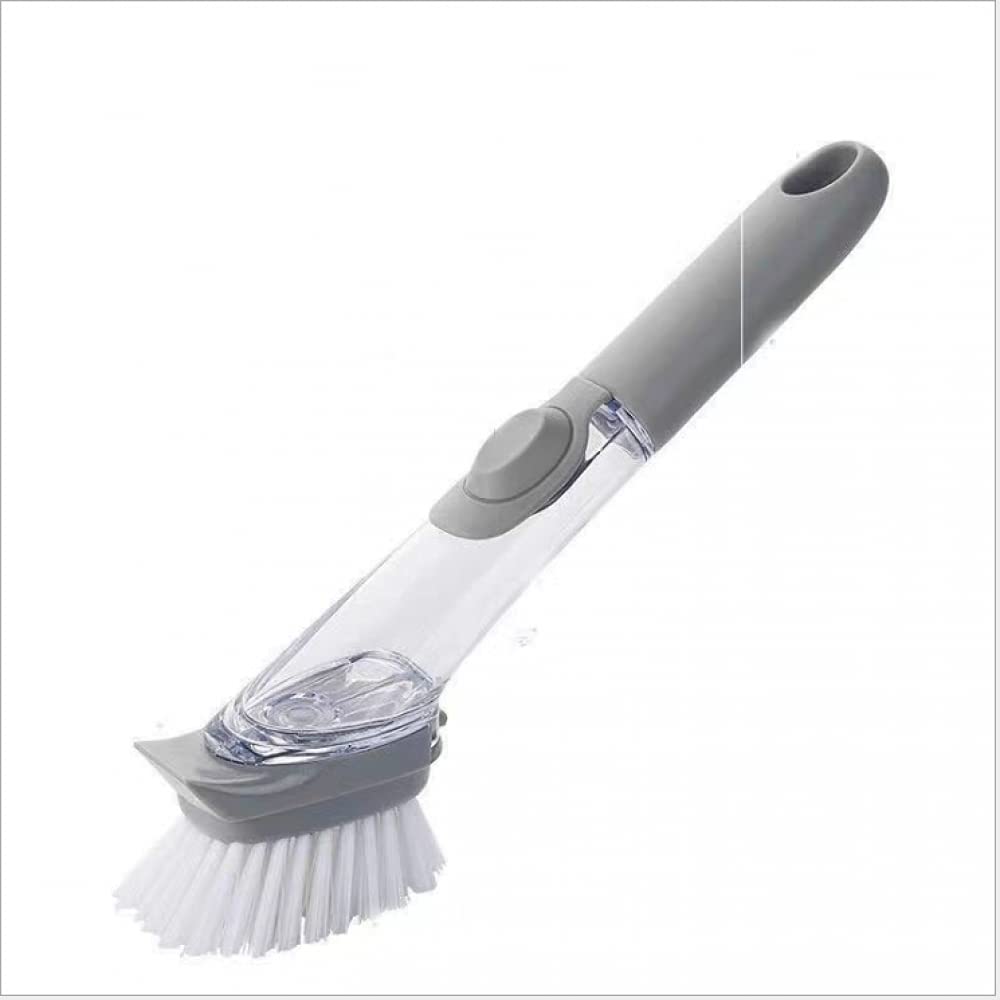 Set di spazzole lavapentole da Cucina, Spazzola lavapentole da Cucina a Manico Lungo con 1 Manico + 1 Testina in Nylon + 2 testine in Spugna