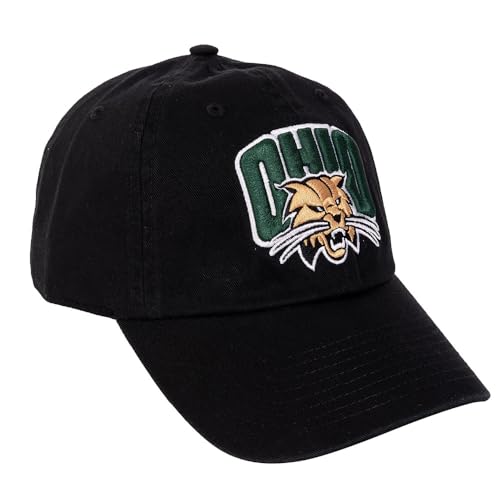 Desert Cactus Ohio University Baseball Hat Bobcats Brimmed Embroidered Hats Cap Adjustable Cloth Strap Adult (Style A) Black