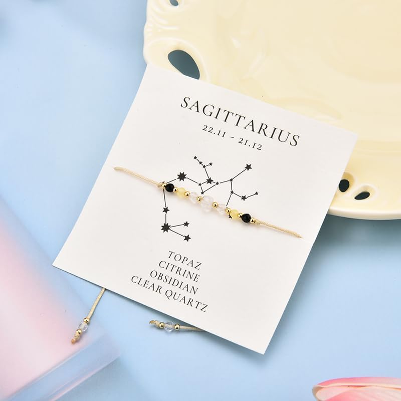 12 Constellation Bracelet Horoscope Zodiac Gifts for Women Birthday Christmas Gifts for Her Crystal Bead Bracelets for Women - Image 7