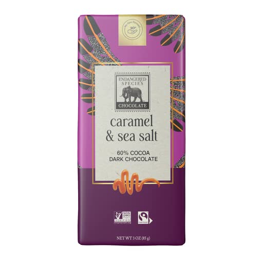 Endangered Species Dark Chocolate Bar with Caramel & Sea Salt (60% cocoa)
