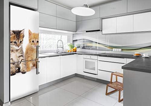 Cubierta de nevera autoadhesiva 70x190 cm quita arañazos para cocina con diseño gato 3