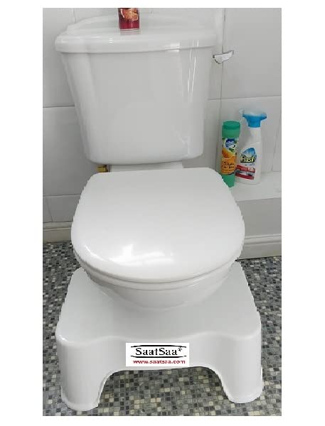 SaatSaa7" Bathroom Toilet Stool, Medically Tested Squatting Toilet Stool, Non-invasive Remedy for Haemorrhoids, Constipation, IBS, Flatulence, Bloating - Aligns Colon for Complete Bowel Movement