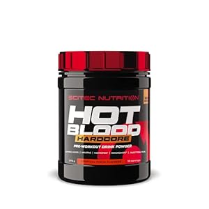 Scitec Nutrition Hot Blood Hardcore, Pre-workout drankpoeder met aminozuren en creatine, 375 g, Tropische punch