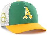 47 MLB Homerun Cooperstown Adjustable Snapback Mesh Trucker Hat, Adult One Size Fits All - Oakland Athletics, Oakland Athletics Green