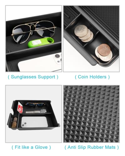 Image of CDEFG for 2026 Honda Pilot Center Console Organizer & Passenger Storage | 2026 Honda Pilot Accessories, Front Row Passenger Storage Tray & Middle Console Armrest Storage Box, ABS Material