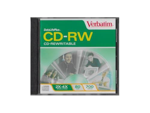 Verbatim CD-RW Datalife+ 80min 4X Branded with Jewel (1-Pack)