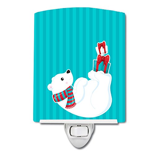 Lámpara de Mesa de Noche de Cerámica con Oso Polar miniatura 1