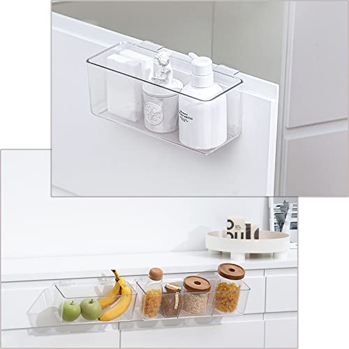 Kingrol 4 Pack Over The Cabinet Door Organizer Bins, Wall Hanging Baskets, Multi-Purpose Plastic Storage Bins For Kitchen Pantry Closet Bathroom, 10 X 3.9 X 3.9 Inch #TOP5