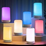 NEWSEE Modern RGB Color Table Lamp, Cordless Portable LED Game Lamps, Multi-Color Smart Dimmable Small Night Lights, Battery Operated Lighting for Living...