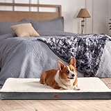 EHEYCIGA Orthopädisches Hundebett XXL Grosse Hunde 120x74x9cm, Hundekissen Waschbar Flauschig, Hundematte Hundematratze für Kiste, Beige