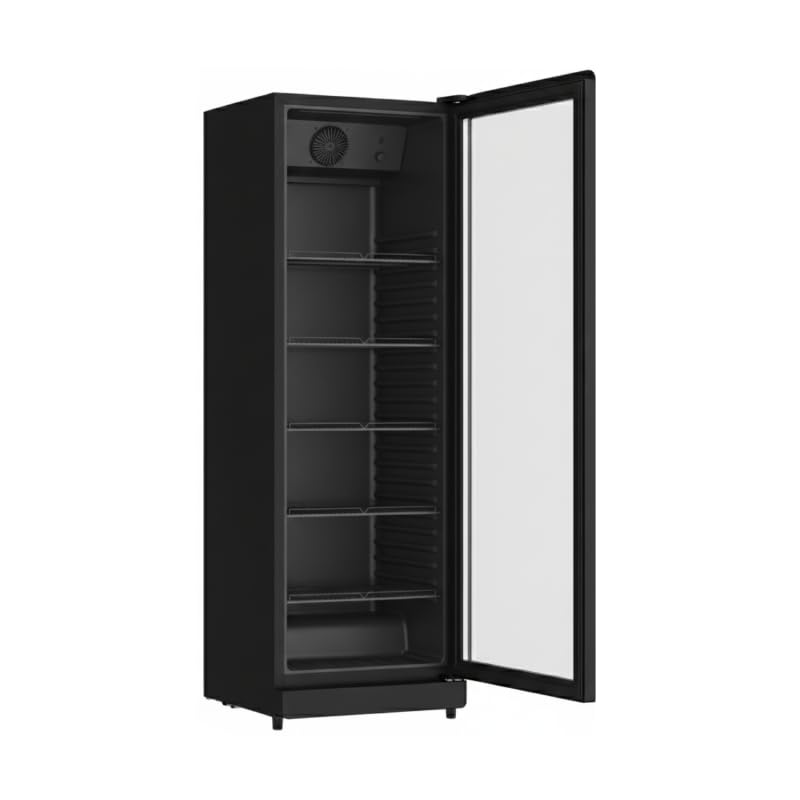 Armoire à Boissons Réfrigérée 400 Litres Noire Luxe - 1 Porte Vitrée