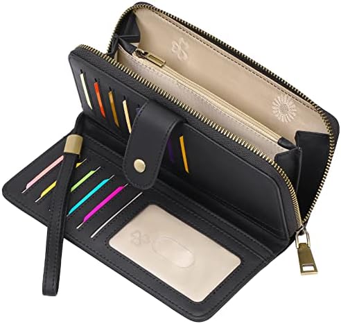 GAEKEAO Wallet for Women Clutch RFID Blocking Wristlet Leather Pu...