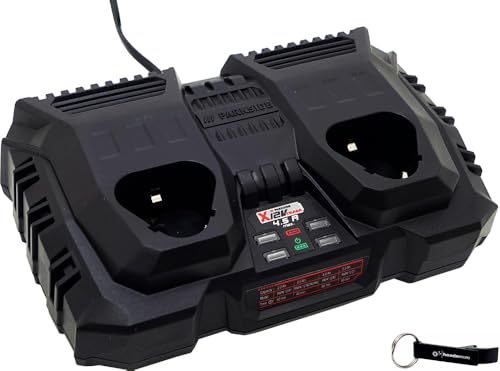 Chargeur double Parkside 12V PDSLG 12 noir station recharge batterie
