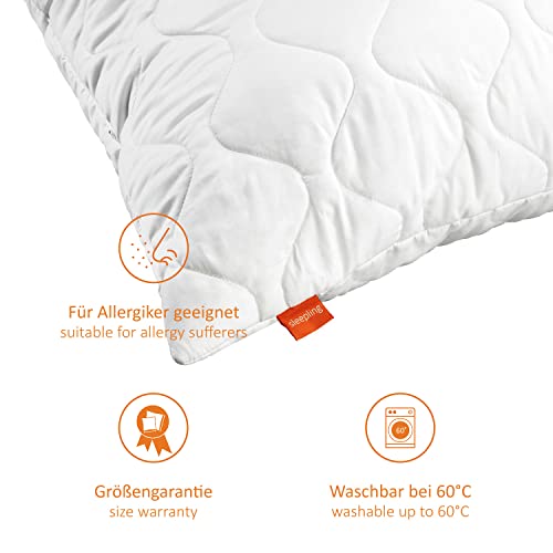 sleepling 192805 Bettwaren Set | Kopfkissen 80 x 80 cm + Ganzjahresbettdecke 135 x 200 cm | medium Bettdecke | Mikrofaser Decke | Ökotex | Wärmeklassengarantie | Made in EU , weiß - Image 7