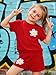 Voxikidio Size 4 5 Girl's 2 Piece Summer Outfits Casual Lounge Set Floral Graphic Tee T-Shirt and Shorts Set with Pockets Kids Fashion Clothing Sets 4 5 Years(Red,4-5Y)