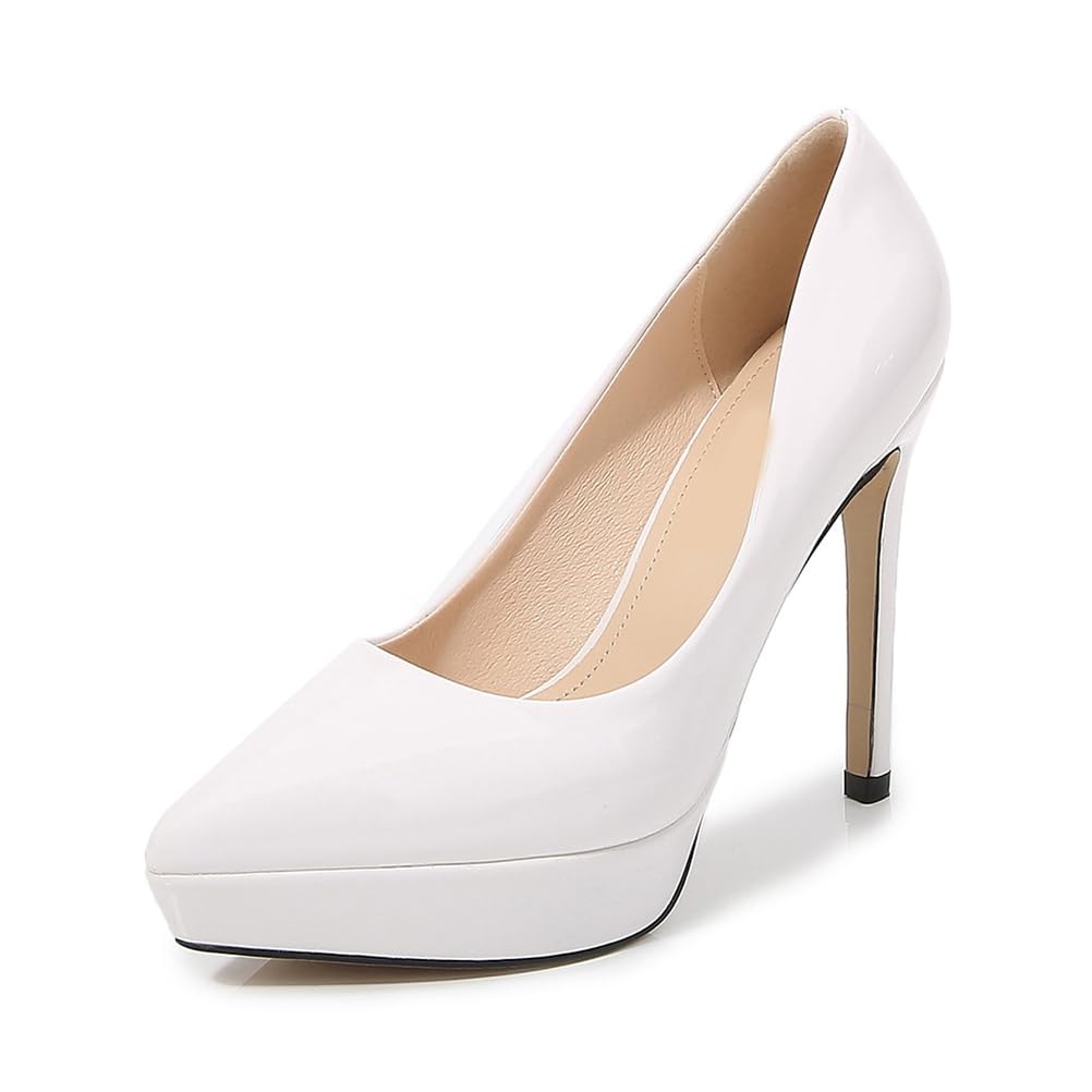 Scarpe con Tacco Alto e Plateau per Donna | Eleganti décolleté a Punta Slip-on per Matrimoni, Serate in Discoteca, Feste serali e Cerimonie per Adulti
