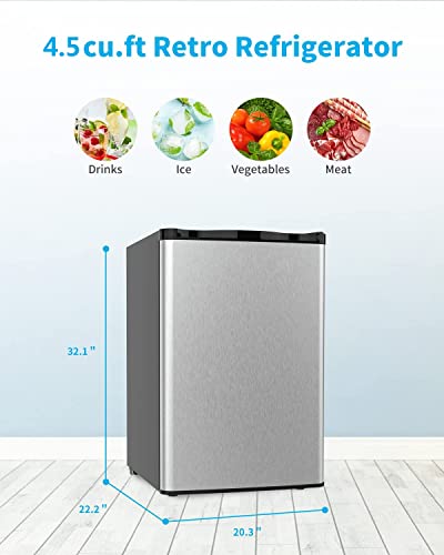 Anpuce 4.5 Cu.ft Compact Refrigerator Mini Fridge With Freezer Single Door Small Refrigerator With Adjustable Thermostat Control #TOP7