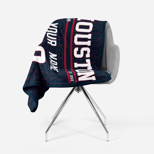 Image of ANTKING Houston Throw Blanket for Men Women Boy Custom Name and Number Gifts