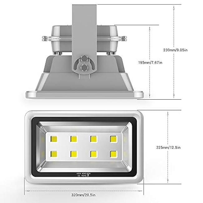 400W LED Flood Lights 6000K Daylight White