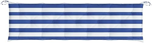 Miniatura 5 de Cojines de banco de jardín, 2 piezas, tela Oxford a rayas azules y blancas, cojines para sillas de cocina, cojines para sillas de cocina, muebles