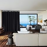 RoomDividersNow Premium Heavyweight Room Divider Curtain, 9ft Tall x 15ft Wide (Midnight Black)