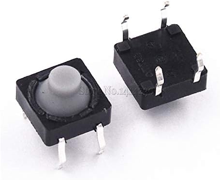 100PCS Tactile Switch DIP-4 Silicone Button Touch | 100pcs 8x8x5mm tactile push button switches, DIP-4, silicone touch, copper contacts.