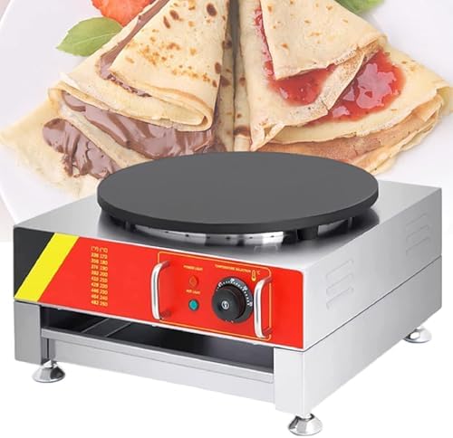 110V Electric Crepe Maker - 16-Inch Non-Stick Pancake Maker, Round Crepe Baking Pan, Fast Heating Pancake Machine for Perfect Crepes & Breakfast Delights