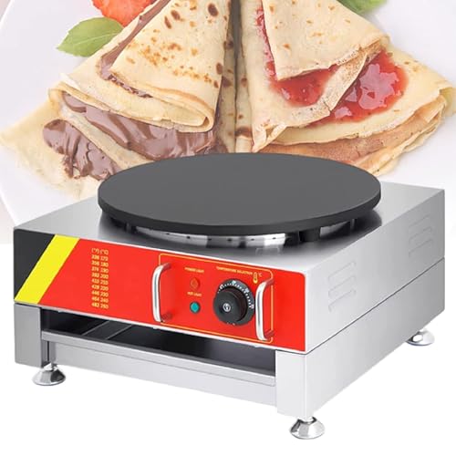 Image of 110V Electric Crepe Maker - 16-Inch Non-Stick Pancake Maker, Round Crepe Baking Pan, Fast Heating Pancake Machine for Perfect Crepes & Breakfast Delights
