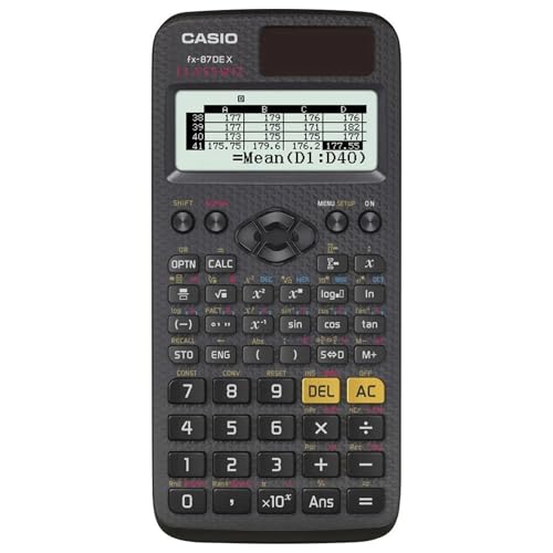 Casio ClassWiz FX 87DE X (Solo en idioma ALEMÁN)   Calculadora científica técnica escolar (593 funciones, función de código QR, pantalla LC), en alemán, negra