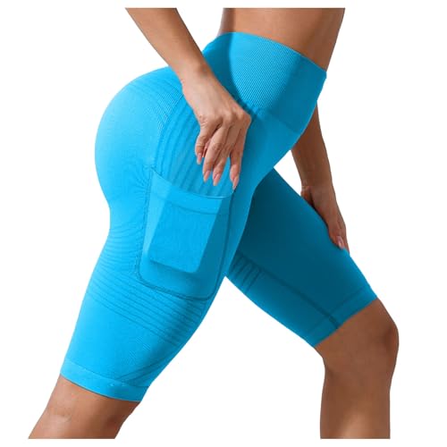 Pantalones Cortos de Deporte para Mujer Mallas Cortas Short Deportivo Pantalones Leggings Cortos de Yoga Cintura Alta Leggings elásticos y opacos con Control de Abdomen para Running Fitness Ciclista