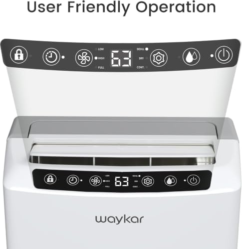 Image of Waykar 2000 Sq. Ft 34 Pints 2025 Most Efficient Energy Star Dehumidifier for Home and Basement with Auto or Manual Drainage, 0.62 Gallon Water Tank Capacity