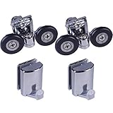 Duschtürrollen,Duschkabine Rollen Set von 2 Duschtürrollen/Läufer / 2 Haken/Guides 25mm Räder Durchmesser904H / 106 (Outer Diameter : 20mm white roller)
