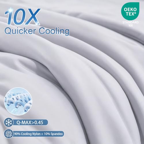 LULLUX Cooling Blanket for Hot Sleepers, Cooling Comforter Queen Size, Grey - image 4