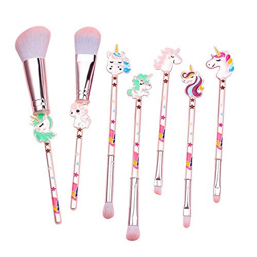7 pinceaux de maquillage licorne aux poils doux pour un teint parfait