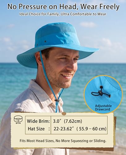 Image of Home Prefer UPF 50+ Men's Sun Hat Wide Brim Bucket Hat UV Protection Hat for Mens Womens Beach Safari Gardening Golf Fishing