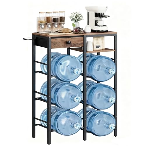 Reviews de Porta garrafon de agua walmart los más recomendados. 42 URPOWㅤ Porta Garrafones de Agua, Soporte para Garrafon de Agua con 6 Portabotellas, Mueble para Garrafon de Agua con Portavasos, un Cajón no Tejido, Adecuado para Sala de Estar,...