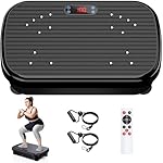 Vibration Plate Exercise Machine Weight Loss, Whole Body Vibration Plate for Lymphatic Drainage, 180 Adjustable Speeds Vibrating Plate Fitness Platform for Women Men