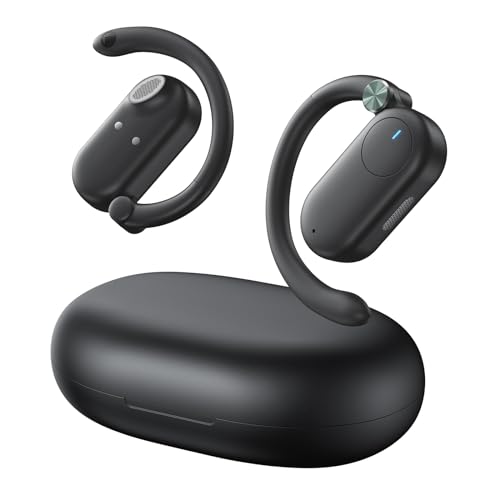 fojep Open Ear Earbuds, F15 Bluetooth Earbuds Wireless Charging, Deep Bass, Open Fit, 60HRS Playtime, Digital Display Charging Case, Bone Conduction Earbuds with Mic for Workout, Running, Cycling