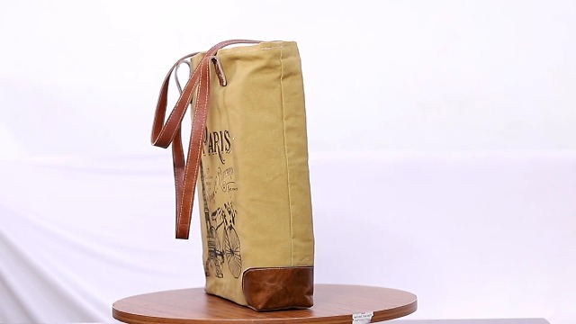 Bolso de tela reciclada y cuero CLA, tipo tote, 16 pulgadas de altura, para mujer miniatura 7