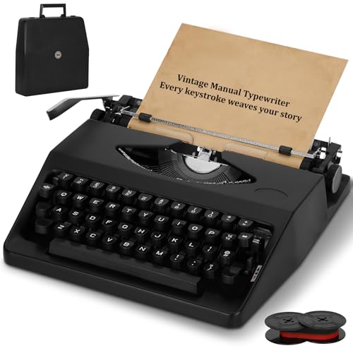 Vintage Manual Typewriter with Ribbon for Typing, Smooth Creative Writing, Letters and Notes, Retro...