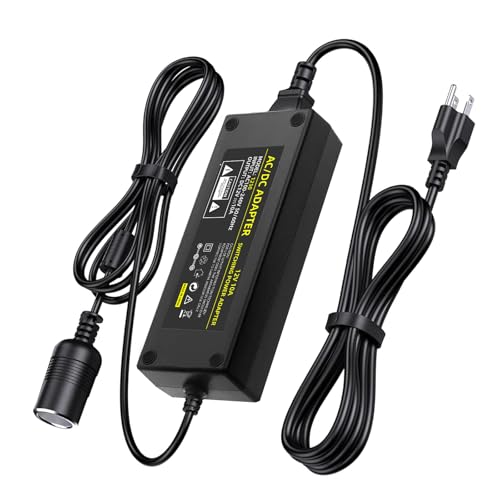 110V to 12V Converter 120W 10A Cigarette Lighter to wall Outlet adapte, AC to DC Cigarette Lighter Adapter for Car Compressor, Inflator, Refrigerator, Vacuum Cleaner, Air Pump